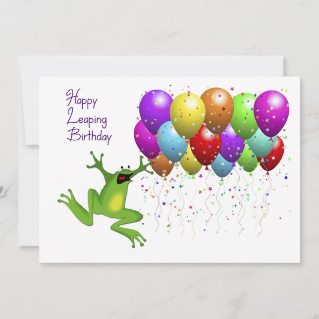 Leap Year Happy Birthday Card (Front)