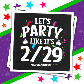 Leap Year Leap Day Party Feb 29th Birthday Napkin