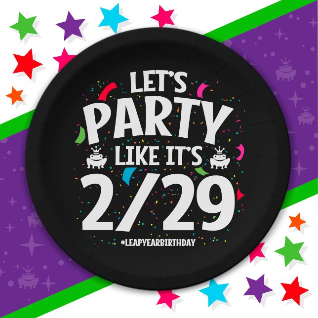 Leap Year Leap Day Party Feb 29th Birthday Paper Plate (Creator Uploaded)
