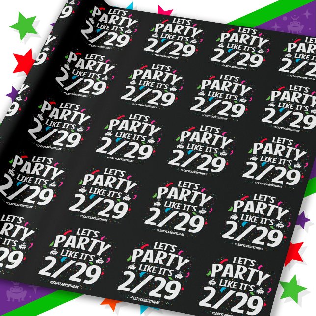 Leap Year Leap Day Party Feb 29th Birthday Wrapping Paper (Creator Uploaded)