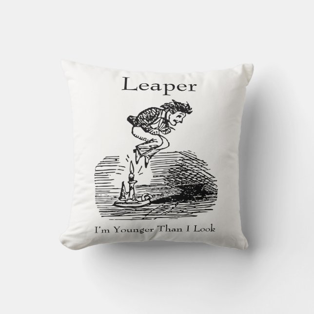Leap Year Leaper Birthday Cushion (Front)