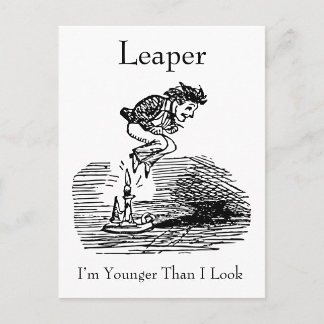 Leap Year Leaper Birthday Postcard (Front)