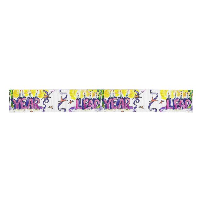 Leap Year Ribbon Grosgrain Ribbon (Front)