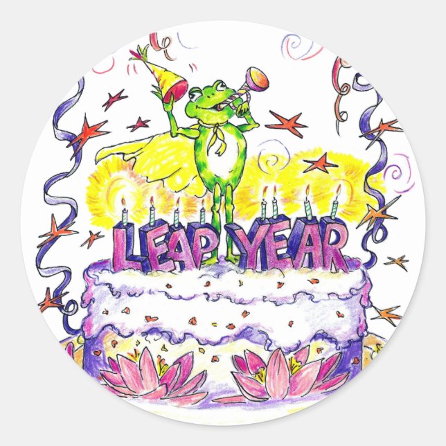 Leap Year Sticker Round (Front)
