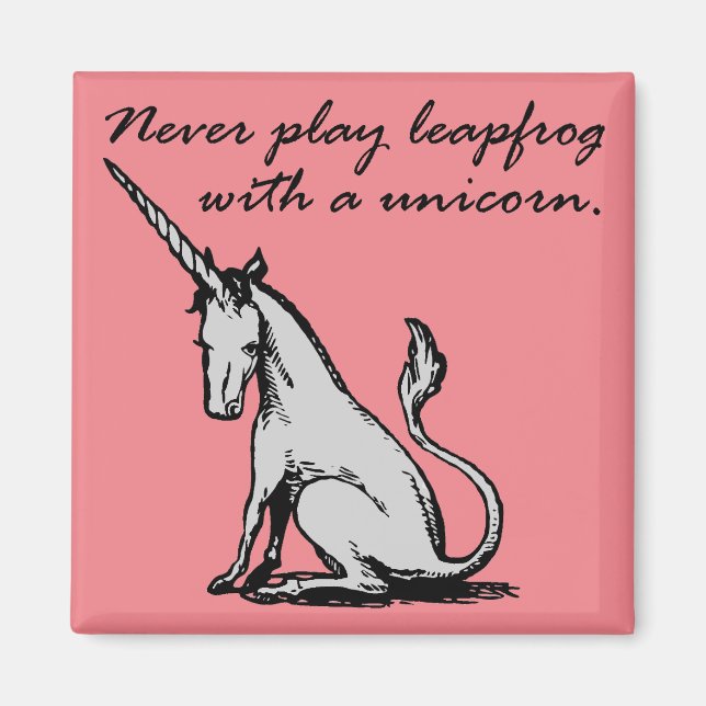 Leapfrog With A Unicorn Funny Fridge Magnet (Front)
