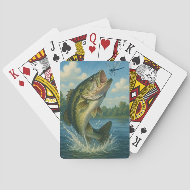 Leaping Bass for Dragonfly Dinner Playing Cards (Back)