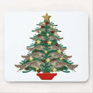 Leaping Borzoi Christmas Tree Mouse Mat