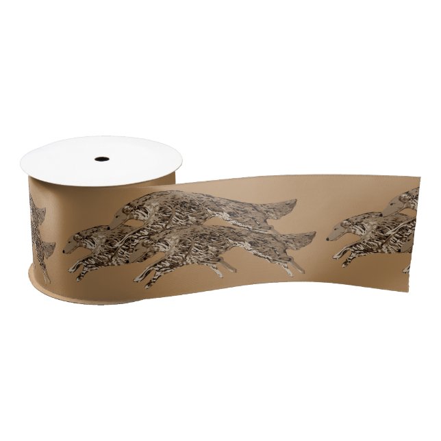 Leaping Borzoi Ribbon Satin Ribbon (Spool)