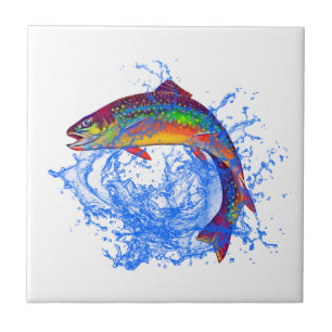Leaping Brook Trout Tile