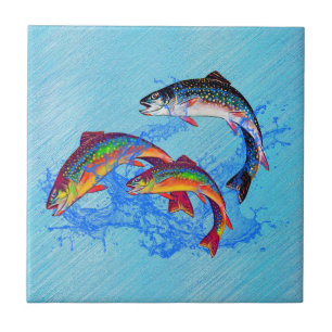 Leaping Brook Trout Tile