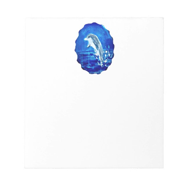 Leaping Dolphin Blue Sea Notepad (Front)