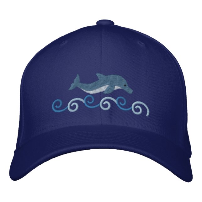 Leaping Dolphin Embroidered Hat (Front)