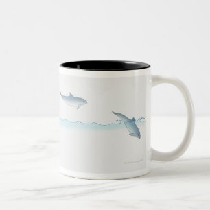 Leaping Dolphin Two-Tone Coffee Mug