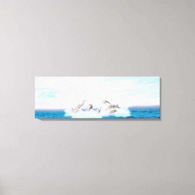 Leaping Dolphins Canvas Print (Front)
