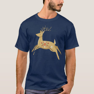 Leaping Folk Reindeer T-Shirt