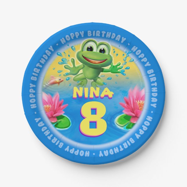 Leaping Frog customise paper party plate 9 inch (Front)