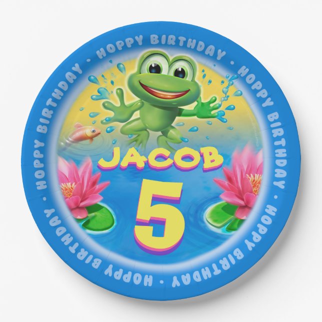 Leaping Frog customise paper party plate 9 inch (Front)