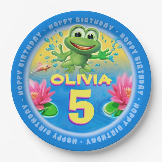 Leaping Frog customise paper party plate 9 inch (Front)