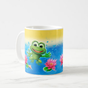 Leaping frog party ceramic mug gift