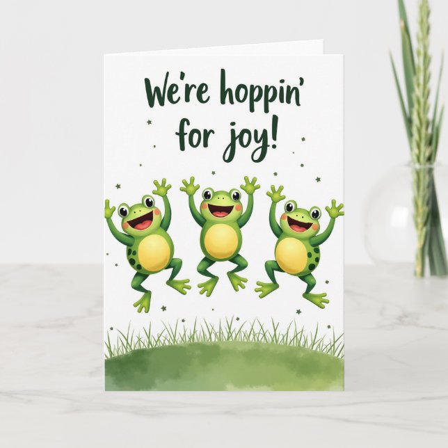 Leaping Frogs Fathers Day Card (Front)