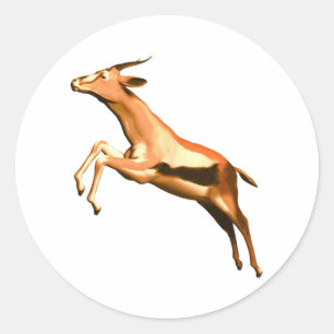 Leaping Gazelle Classic Round Sticker