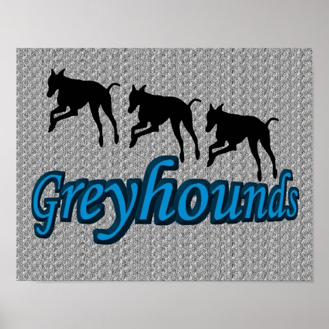 Leaping Greyhound Silhouettes Poster (Front)