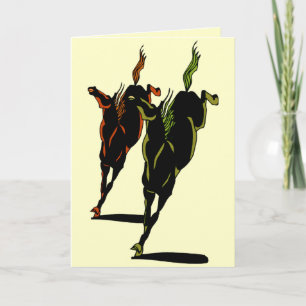 Leaping horse greeting card
