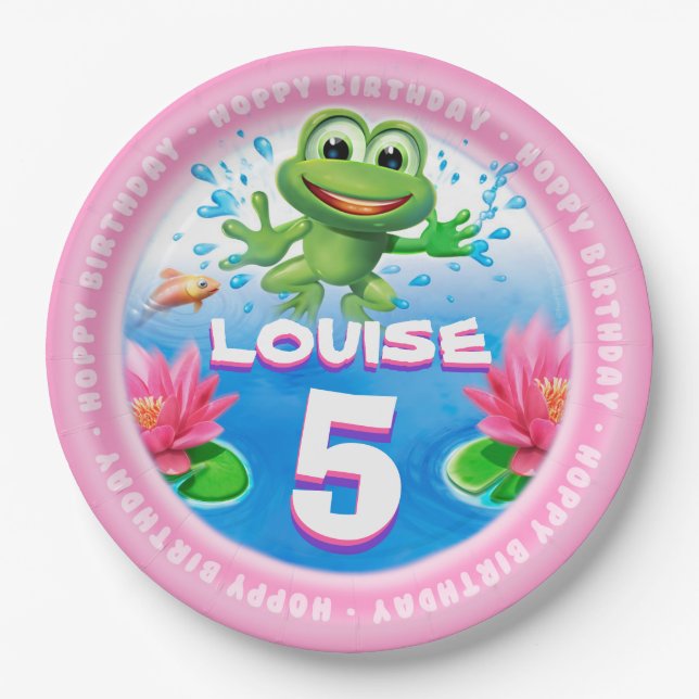 Leaping Hot Frog paper party plate 9 inch (Front)