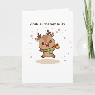 Leaping Into the Holiday Spirit Cute Puchi Dōshi Card
