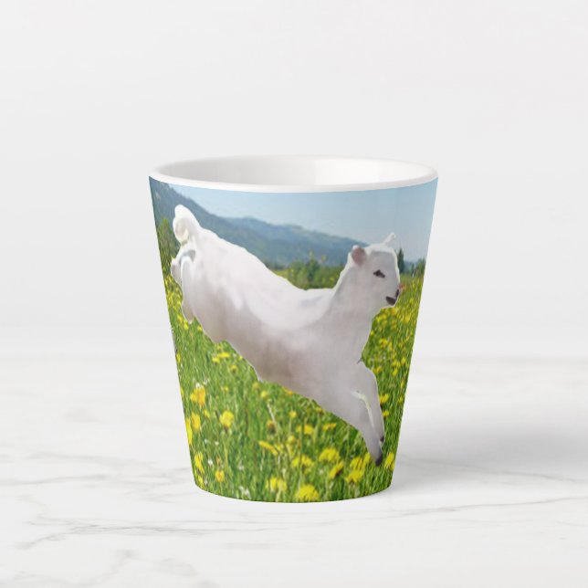 Leaping Lambs Easter Latte Mug (Front)