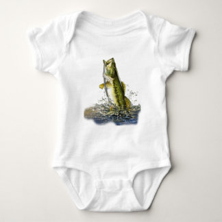 Leaping largemouth bass baby bodysuit