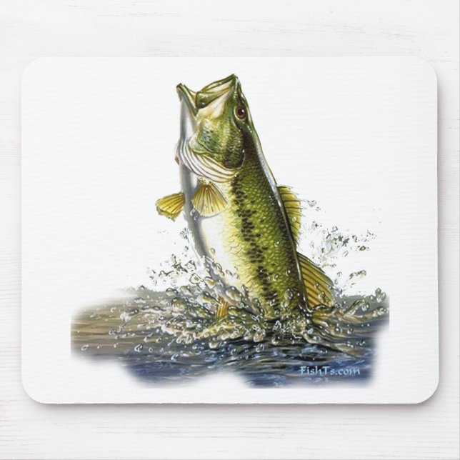 Leaping largemouth bass mouse mat (Front)