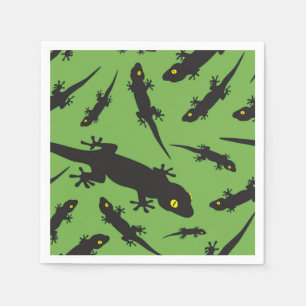 Leaping Lizard Reptile Bright Green Gecko Napkin