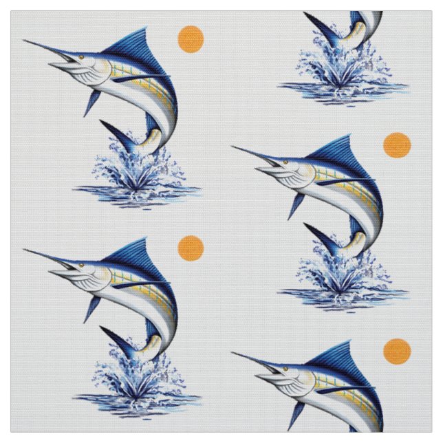 Leaping Marlin Fabric (Swatch)