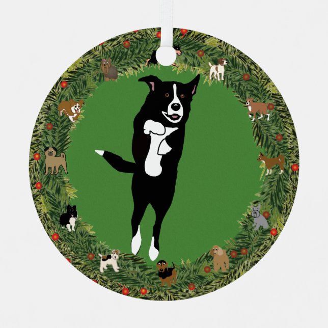 Leaping McNab 5 Christmas Metal Tree Decoration (Front)