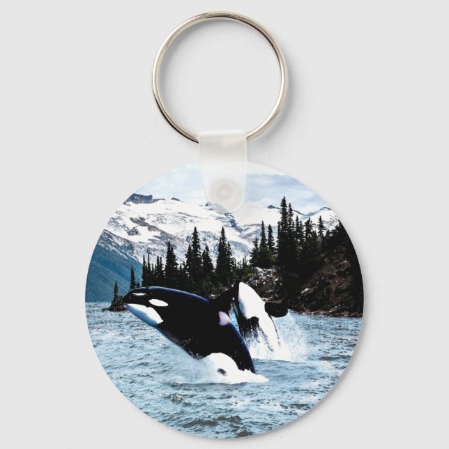 Leaping Orca Key Ring (Front)