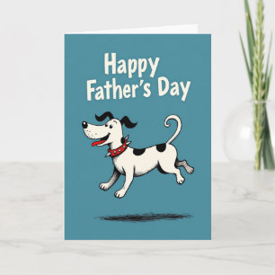 Leaping Pup Fathers Day Card