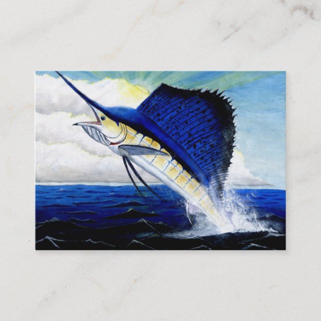 LEAPING SAILFISH Business Card Template (Front)