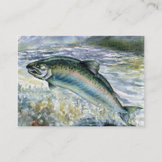 LEAPING SALMON Business Card Template (Front)