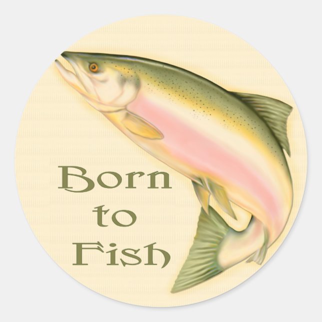 Leaping Salmon Classic Round Sticker (Front)