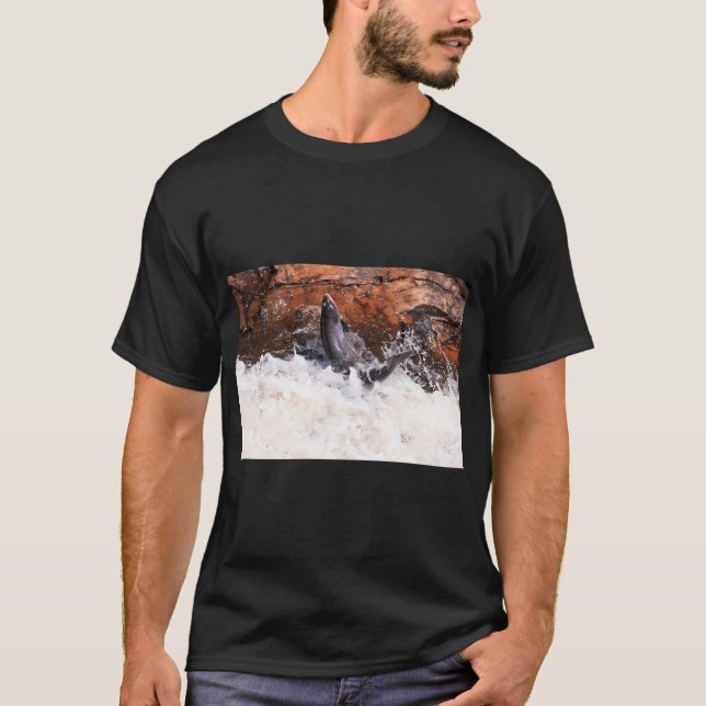 Leaping salmon T-Shirt (Front)