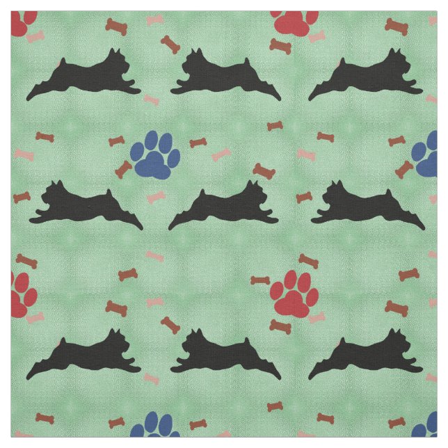 Leaping Schnauzer Fabric (Swatch)