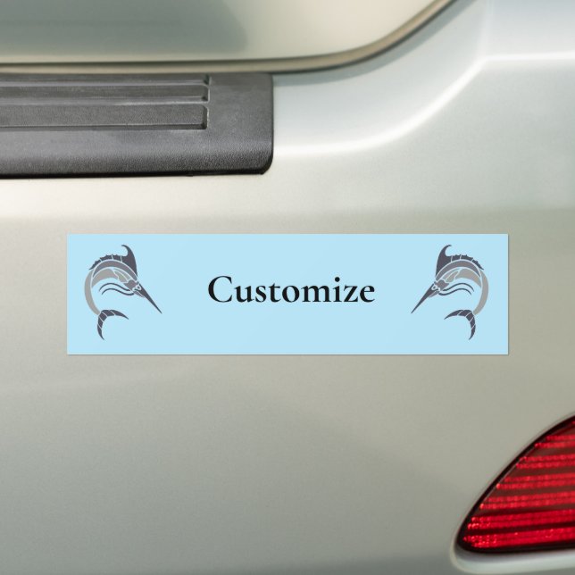 Leaping Swordfish Thunder_Cove Bumper Sticker (On Car)
