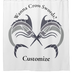 Leaping Swordfish Thunder_Cove Shower Curtain