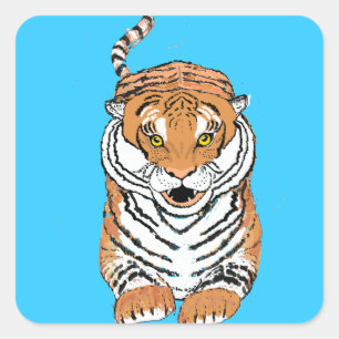 Leaping Tiger products Square Sticker