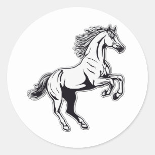Leaping White Stallion Sticker - Unleash the Power