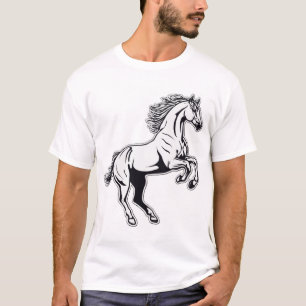 Leaping White Stallion Sticker - Unleash the Power T-Shirt