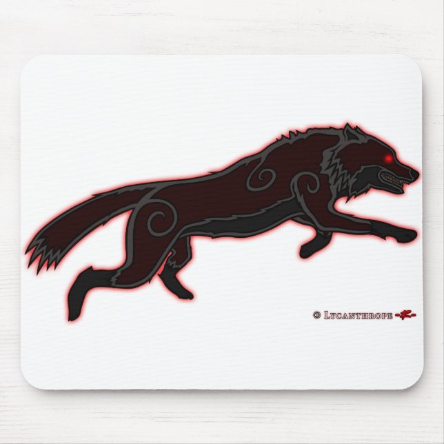 Leaping Wolf Logo (Dark) Mouse Mat (Front)