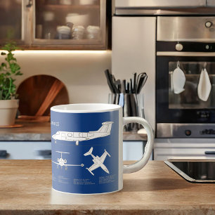 Learjet 23 - Aeroplane Blueprint Drawing Plans ABD Coffee Mug