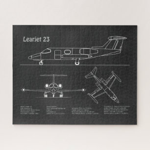 Learjet 23 - Airplane Blueprint Drawing Plans PD Jigsaw Puzzle